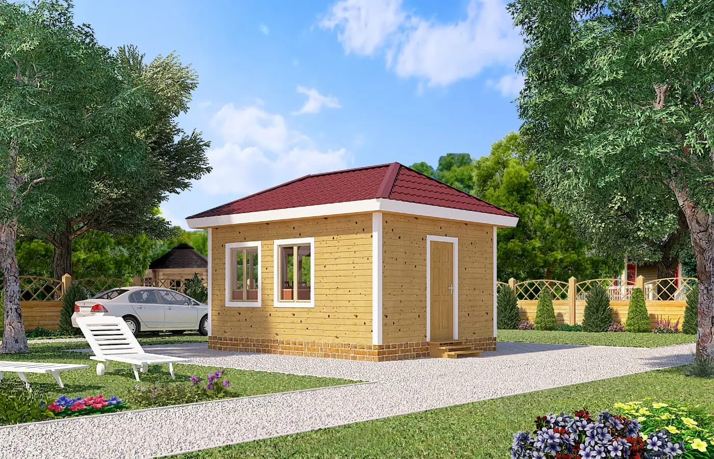 Летняя кухня с крышей 5х4 ЛК-3